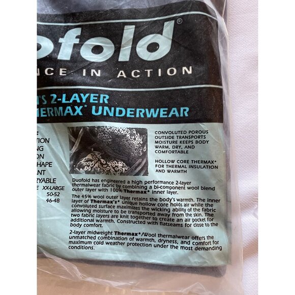 Vintage Duofold Mens 2-Layer Midweight Thermax Underwear Small USA - Picture 4 of 8